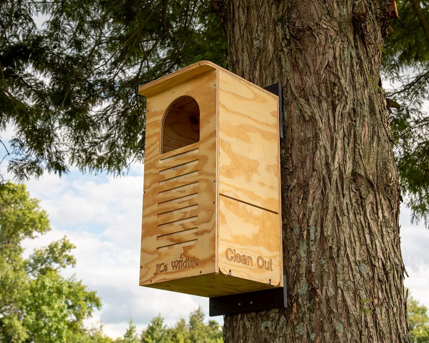 Barred Owl Nesting Box with Mounting Hardware and Pine Shavings U3504