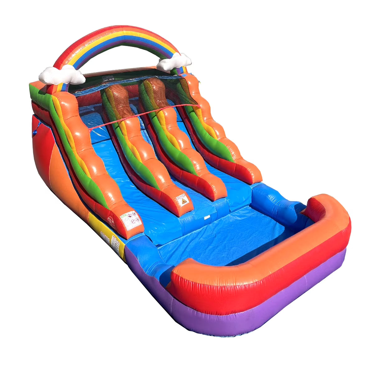 Rainbow Cloud Inflatable Double Water Slide with Blower, 13 Ft Z594024