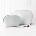 Light Blue Vegan Leather 2-Piece Travel Set I53943
