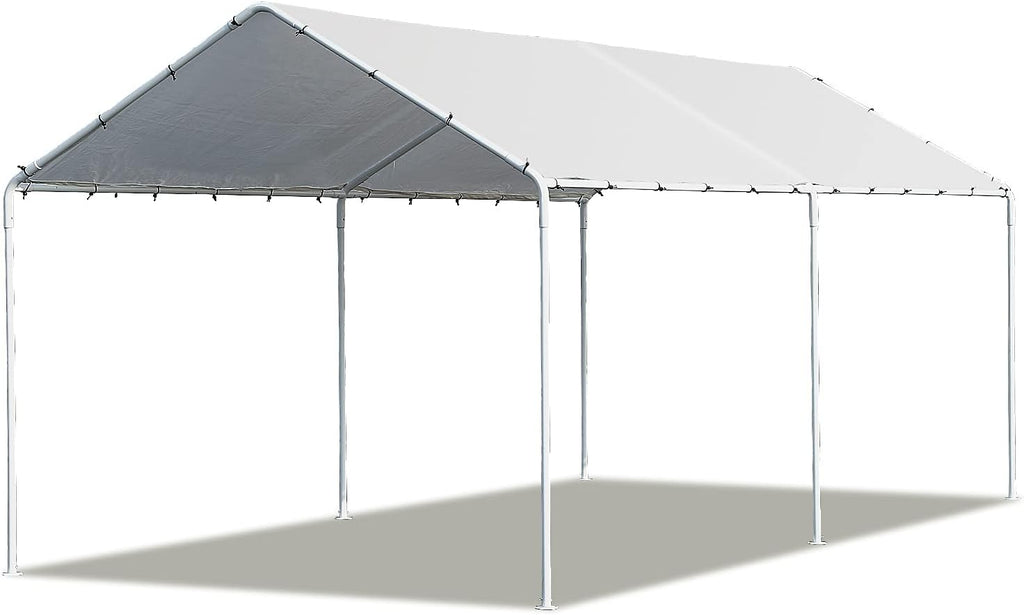 Heavy Duty Metal Portable Garage (White) 235 Inchx116 Inchx102 Inch N714