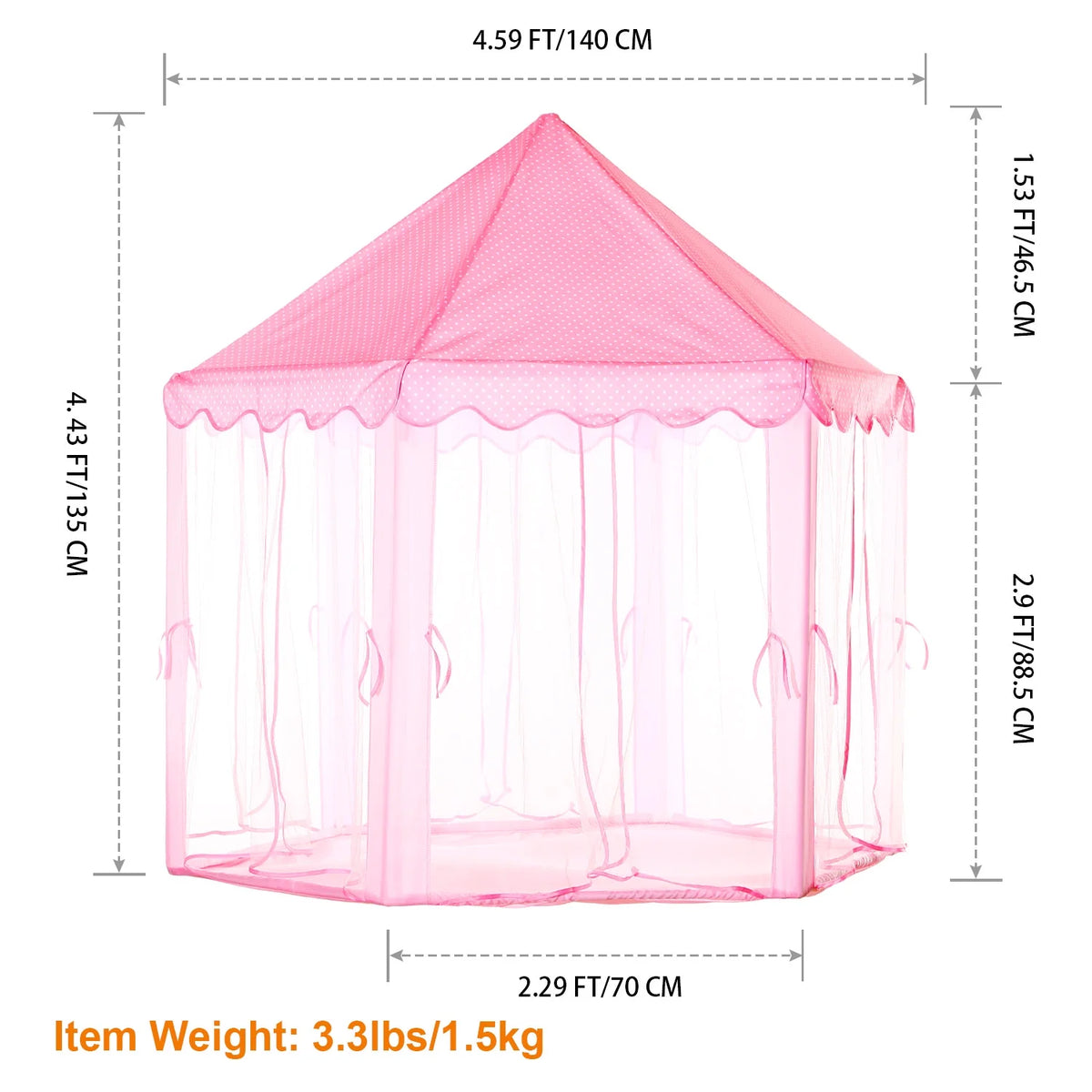Princess Castle Tent Playhouse with Carry Case P5723