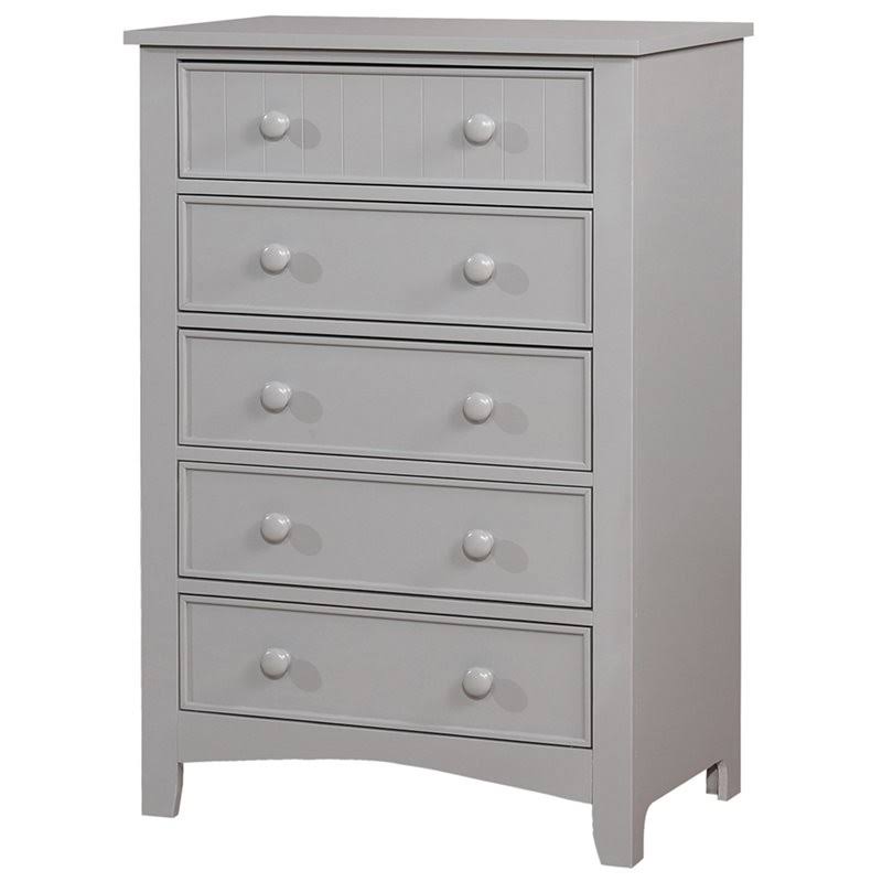 Gray Solid Wood 5-Drawer Chest V964325