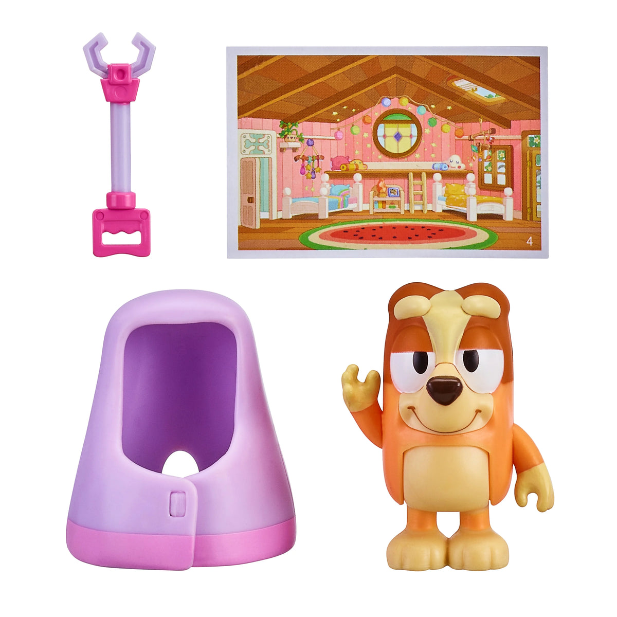 Bluey Story Starter Pack, 1 2-3" Plastic Toy Figure and Accessory, Multi-Color A64150