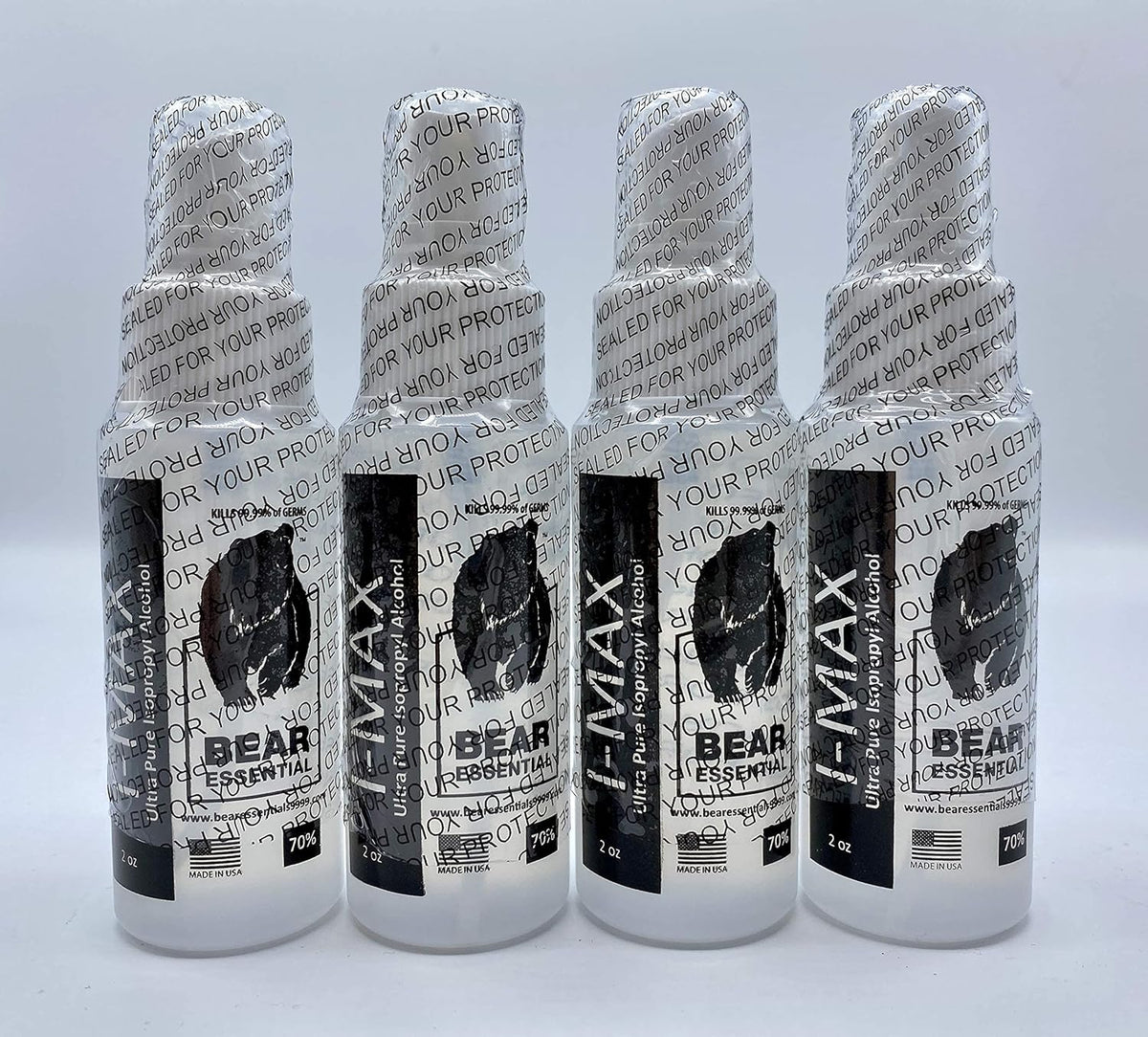 4 Gallons USP Grade Isopropyl Alcohol 70% with Four 2 OZ Spray Bottles J623