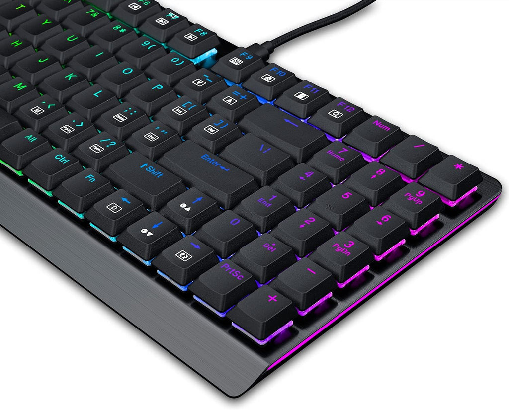 Wireless Bluetooth Mechanical Gaming Keyboard with RGB Backlit Blue Switches D17395