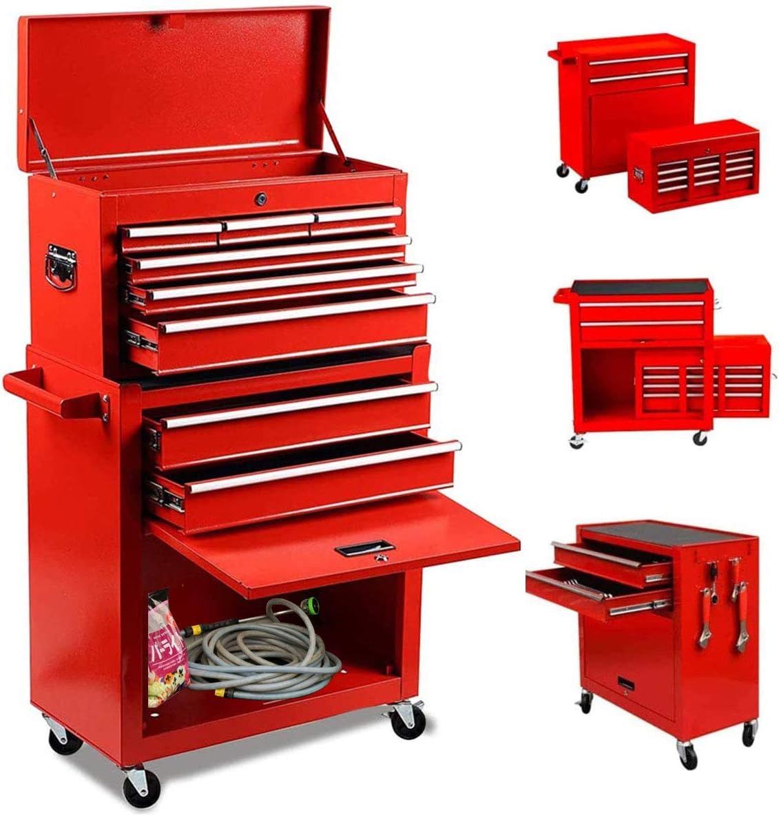 Black 8-Drawer Rolling Tool Chest with Lock P464169