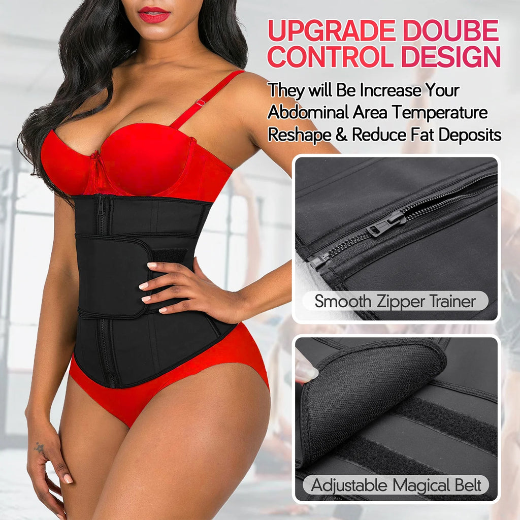 Black Latex Waist Trainer Belt R899