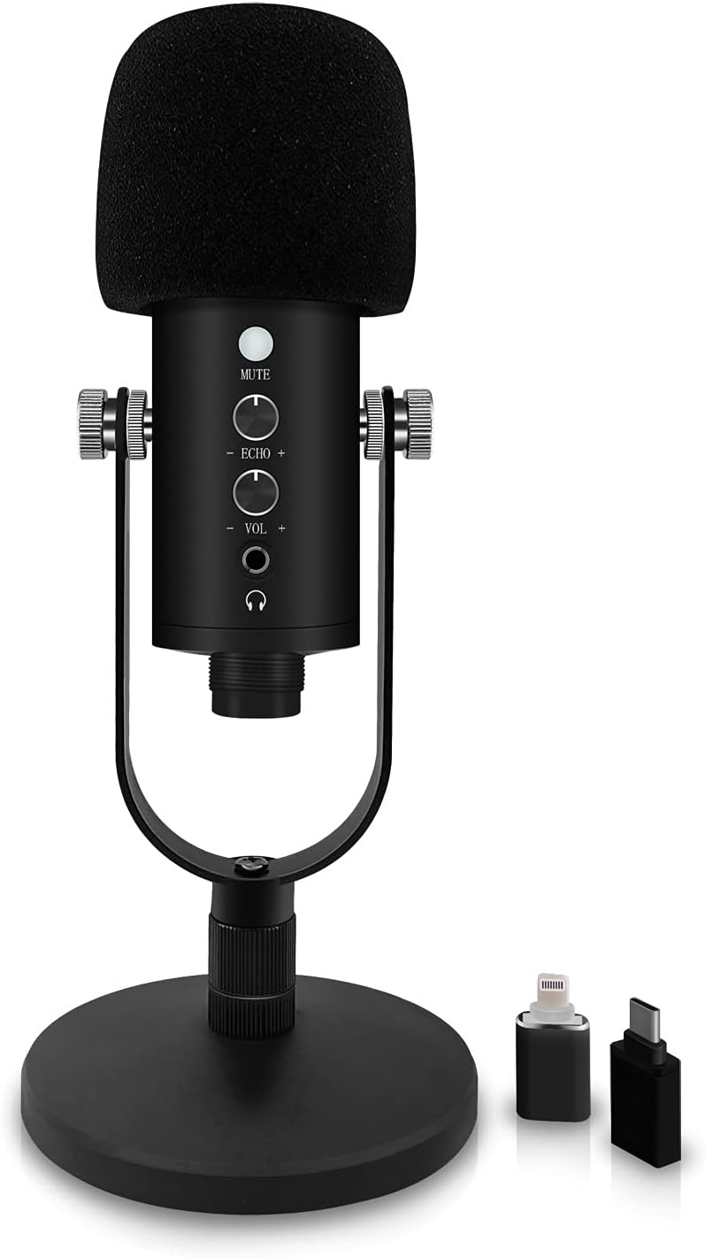 2 Pack Black USB Condenser Microphone with Mute Button H88118