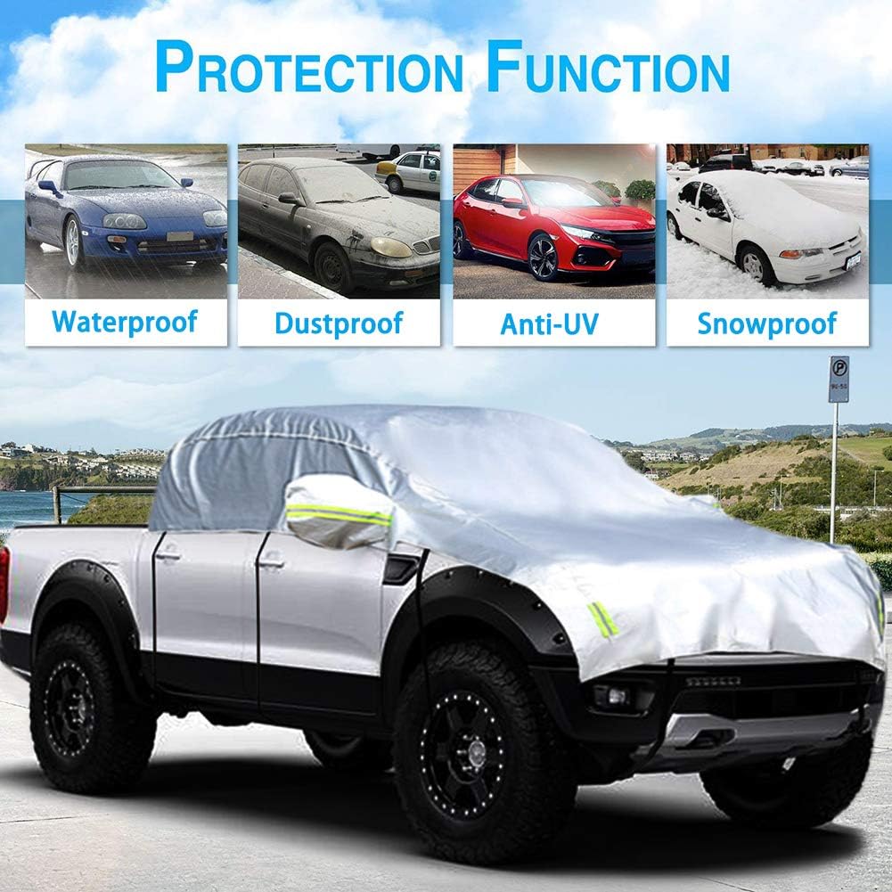 Half Car Cover Waterproof 210D Oxford Fabric K7277
