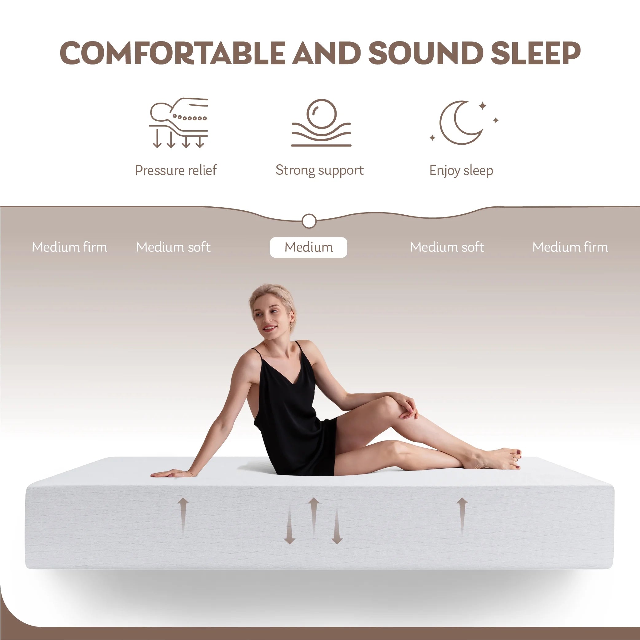 10" Tight Top Gel Memory Foam Twin Mattress W352720