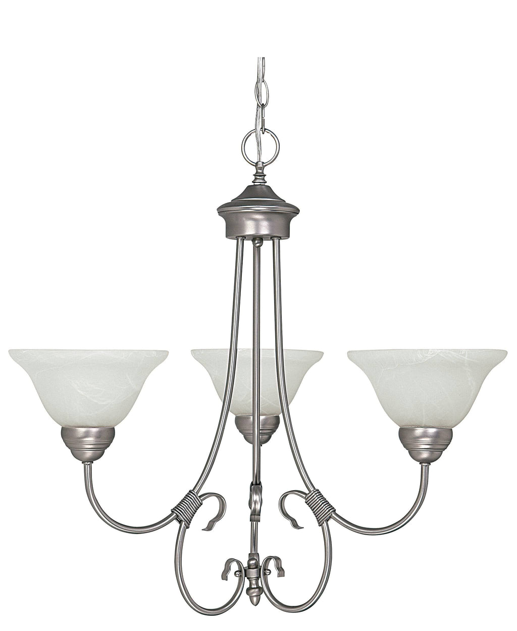 Matte Nickel 3 Light Chandelier X578