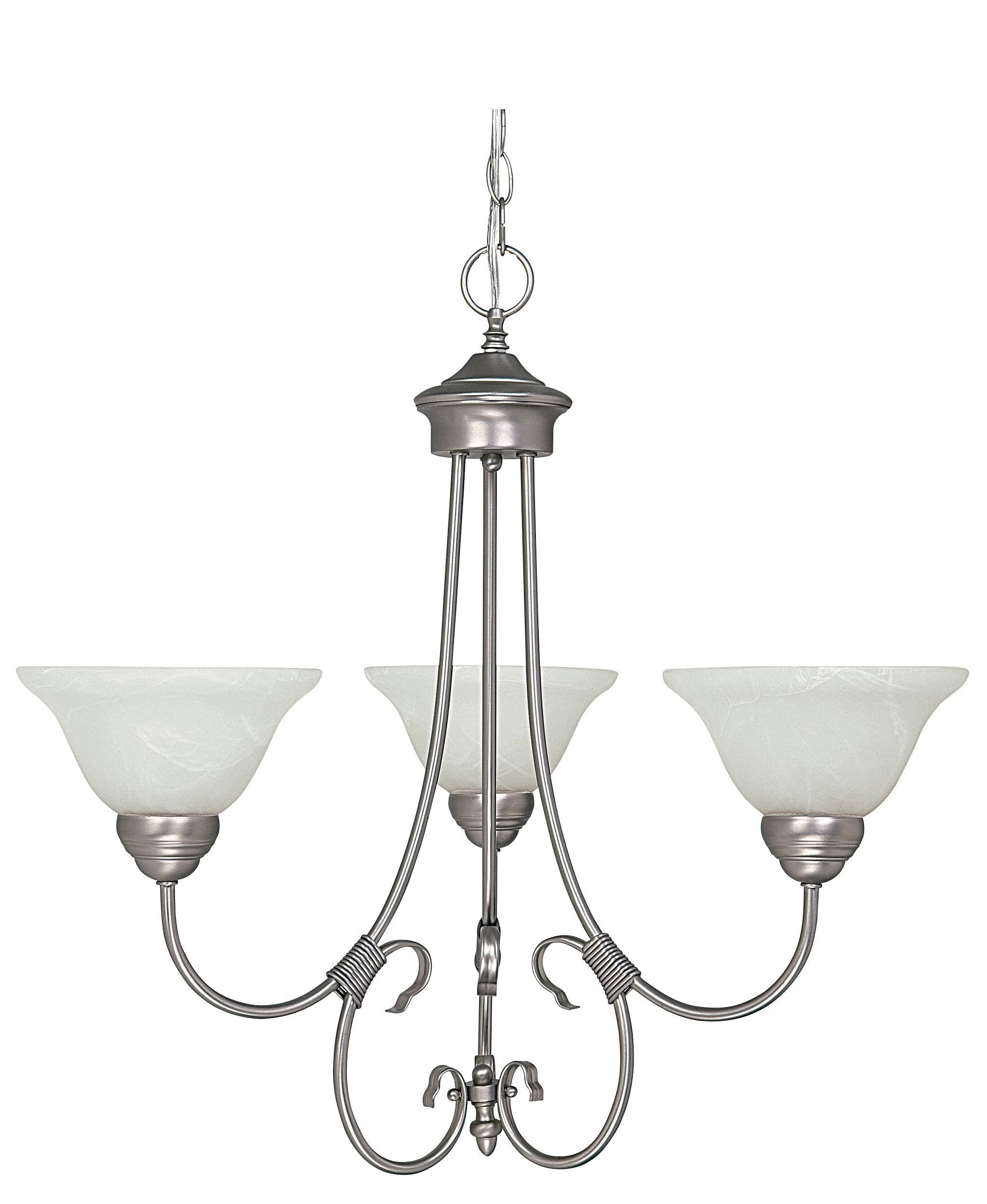 Matte Nickel 3 Light Chandelier X578