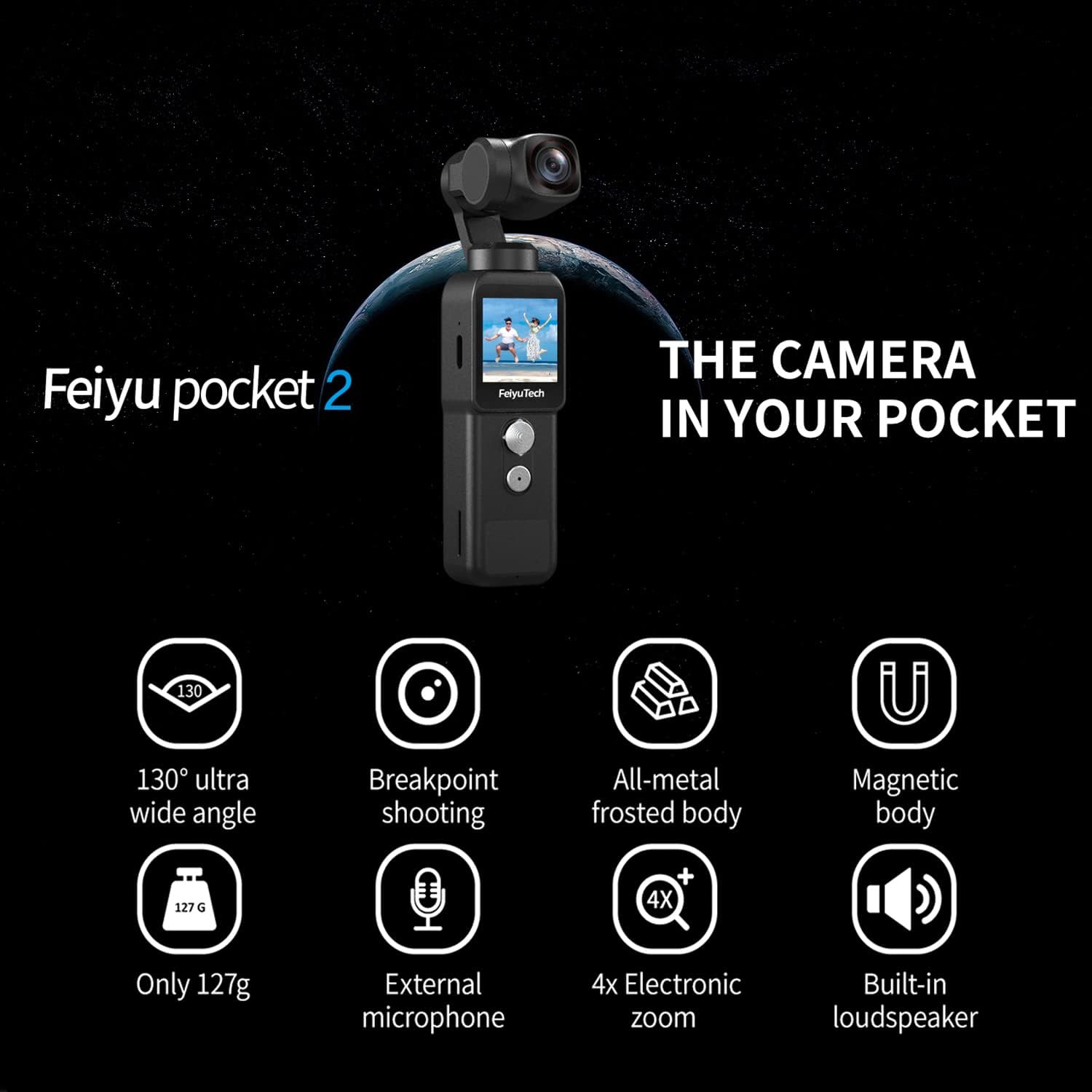4K Video Action Camera with 3-Axis Gimbal Stabilized T1447