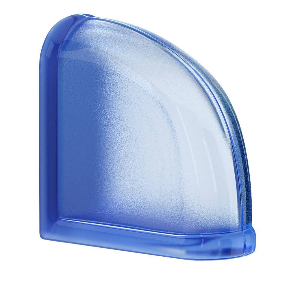 Blueberry 5.75 in. x 5.75 in. x 3.15 in. Curved Glass Block U108
