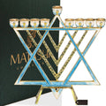 Blue Enamel Menorah Candelabra C786413