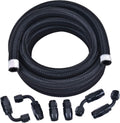 6AN Nylon Braided Fuel Hose Kit 10FT Black&Red Pack of 2 R930039