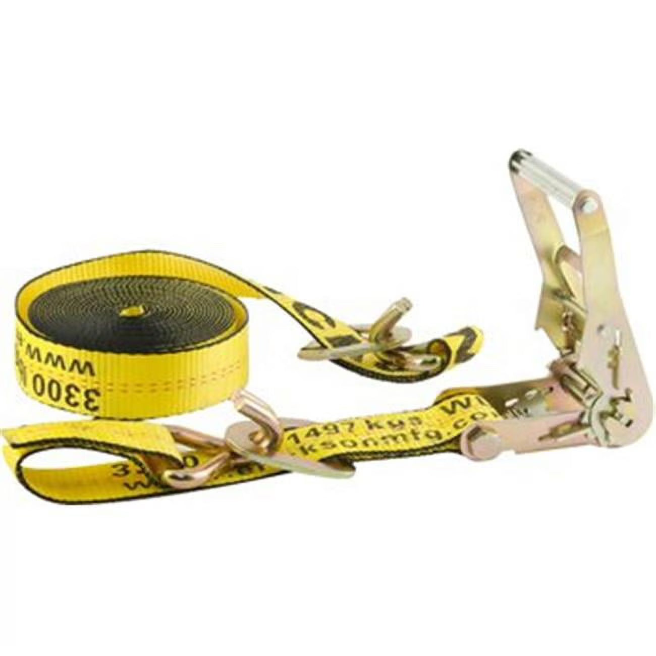 Yellow Ratchet Strap with Floating D-Ring X46643