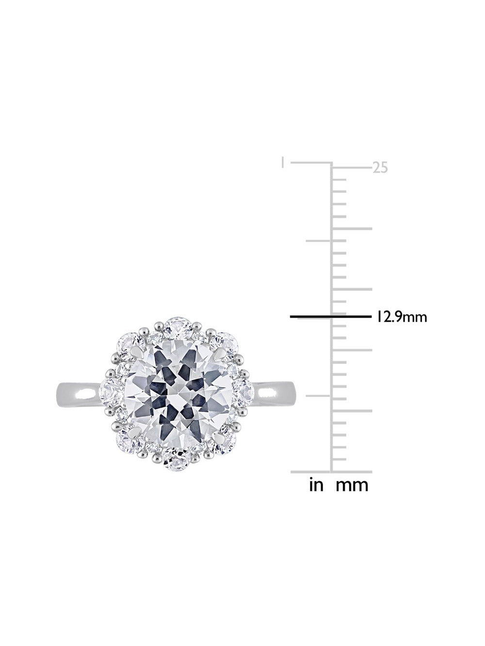 10K White Gold Lab-Created White Sapphire Halo Engagement Ring G815962