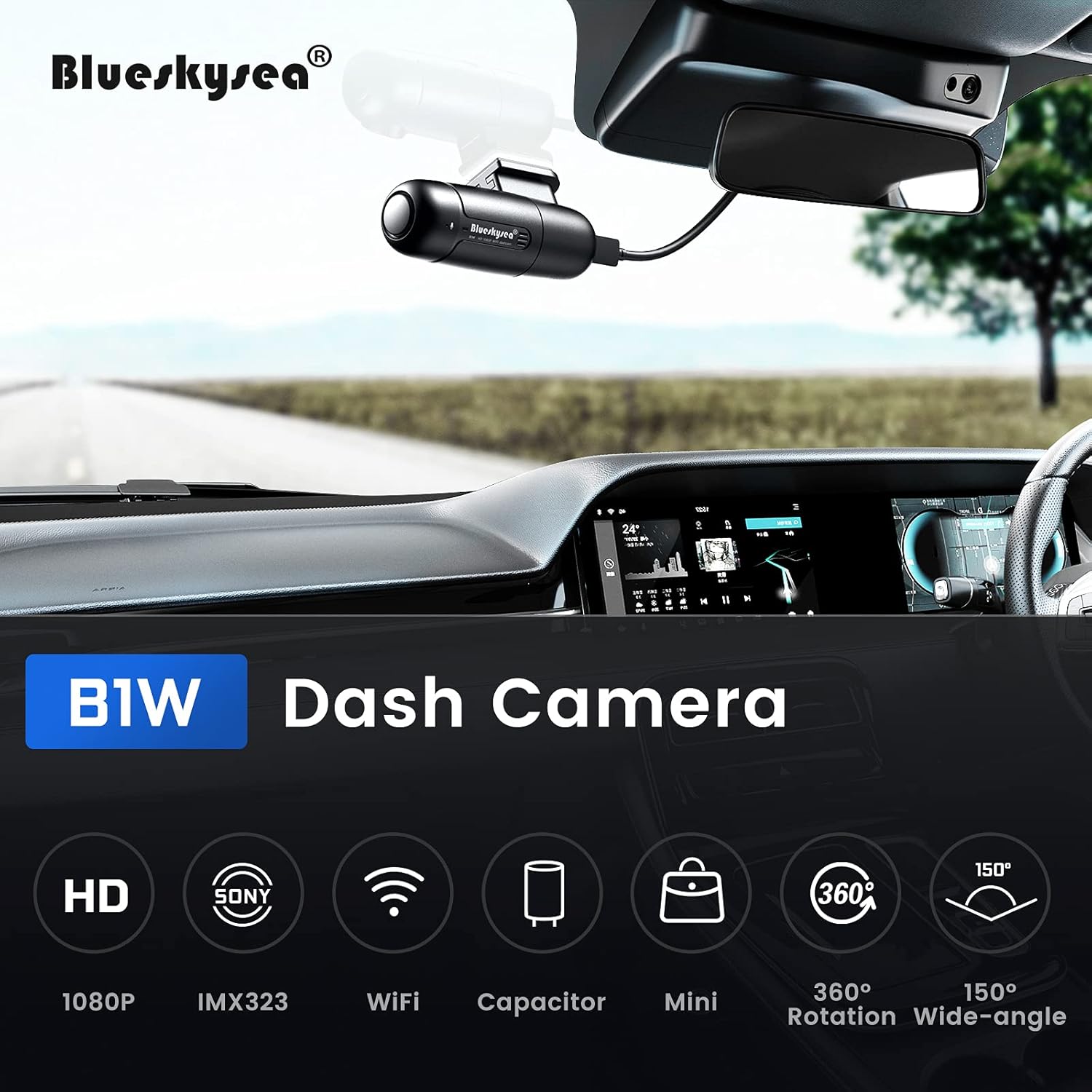2 Pc Full HD 1080p Dash Cam with Super Capacitor V803367