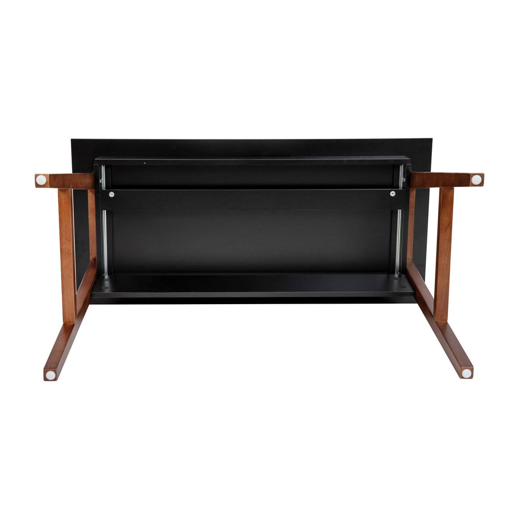 Black Writing Computer Desk with Drawer H95418