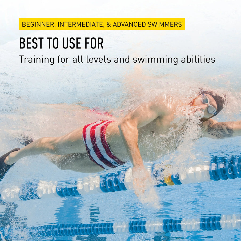 Long Floating Fins for Swimming, Adult XL, Black/Red B727