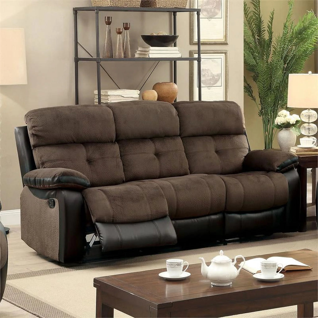 Faux Leather 2-Piece Sofa Set in Brown and Black Y514515