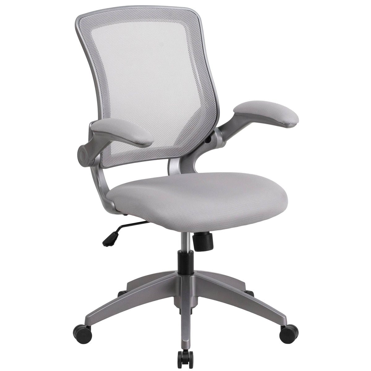 Gray Mesh Swivel Ergonomic Task Office Chair with Flip-Up Arms M397