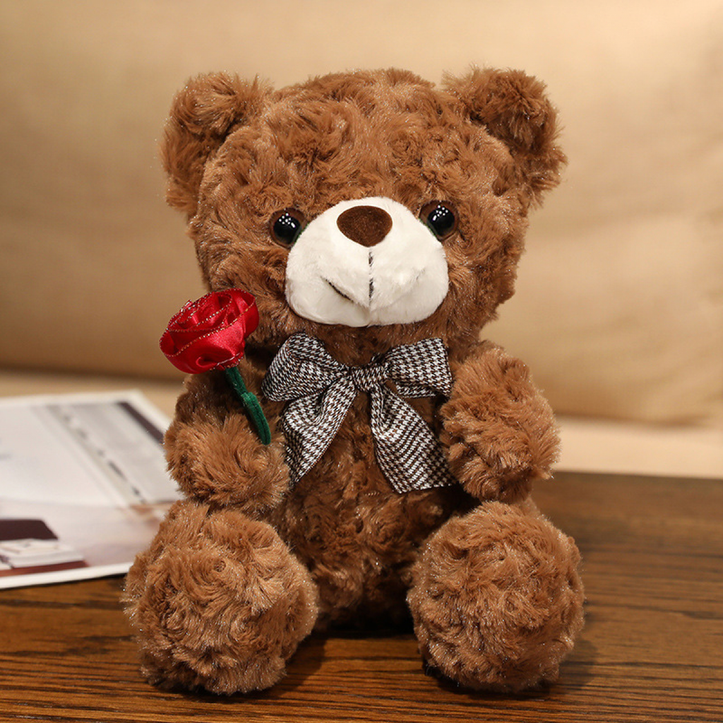 Dark Brown Roses Teddy Bear Plush Toy S6644