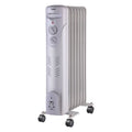 3-Setting 7-Fin Portable Oil-Filled Radiator Heater with Thermostat and Wheels K176469