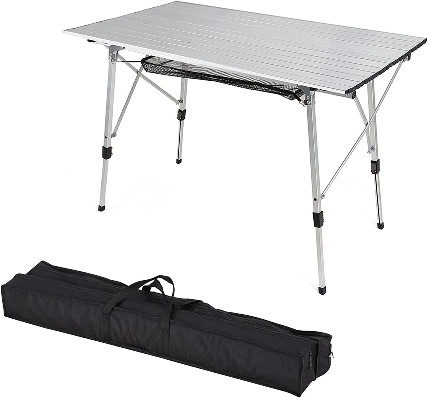 35.4 Camping Table with Adjustable Legs, Aluminum Table with Carrying Bag R5878