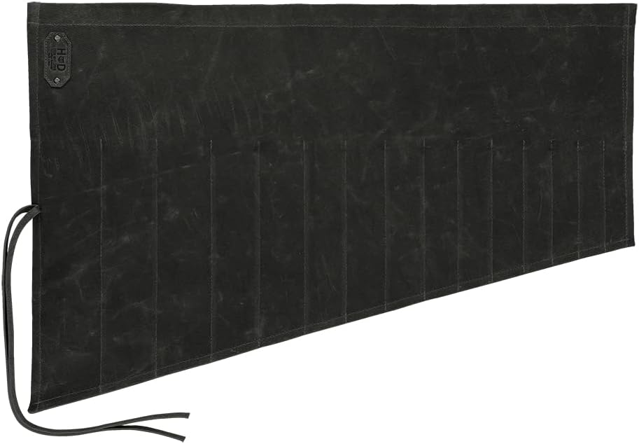 Waxed Canvas Tool Roll 15 Pockets Charcoal Black Pack of 2 E734