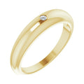 14k Yellow Gold Round 2mm Polished .03 Carat Diamond Petite Dome Ring Size 7 T992