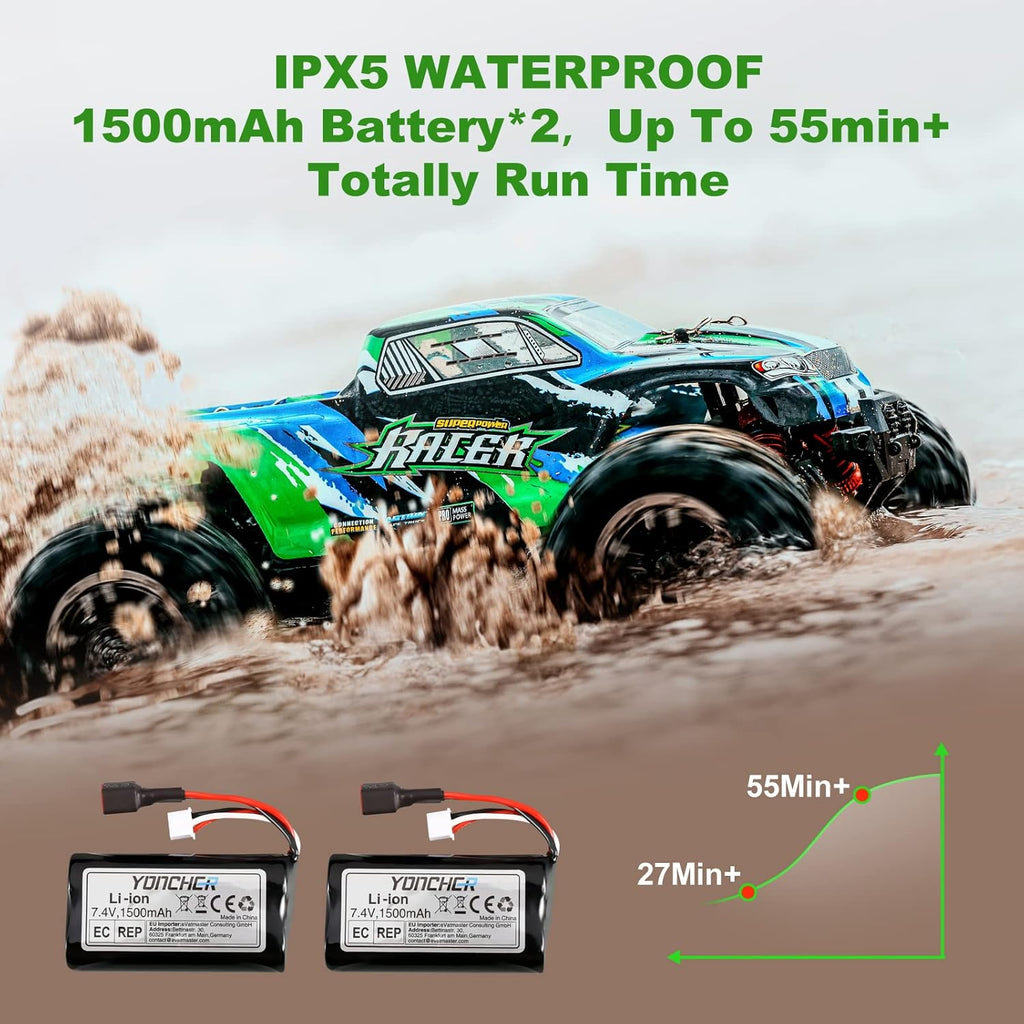 RC Cars 4WD Offroad Waterproof with 2 Batteries P108