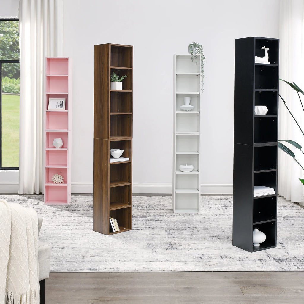 8-Tier Media Tower Rack with Adjustable Shelves J898052
