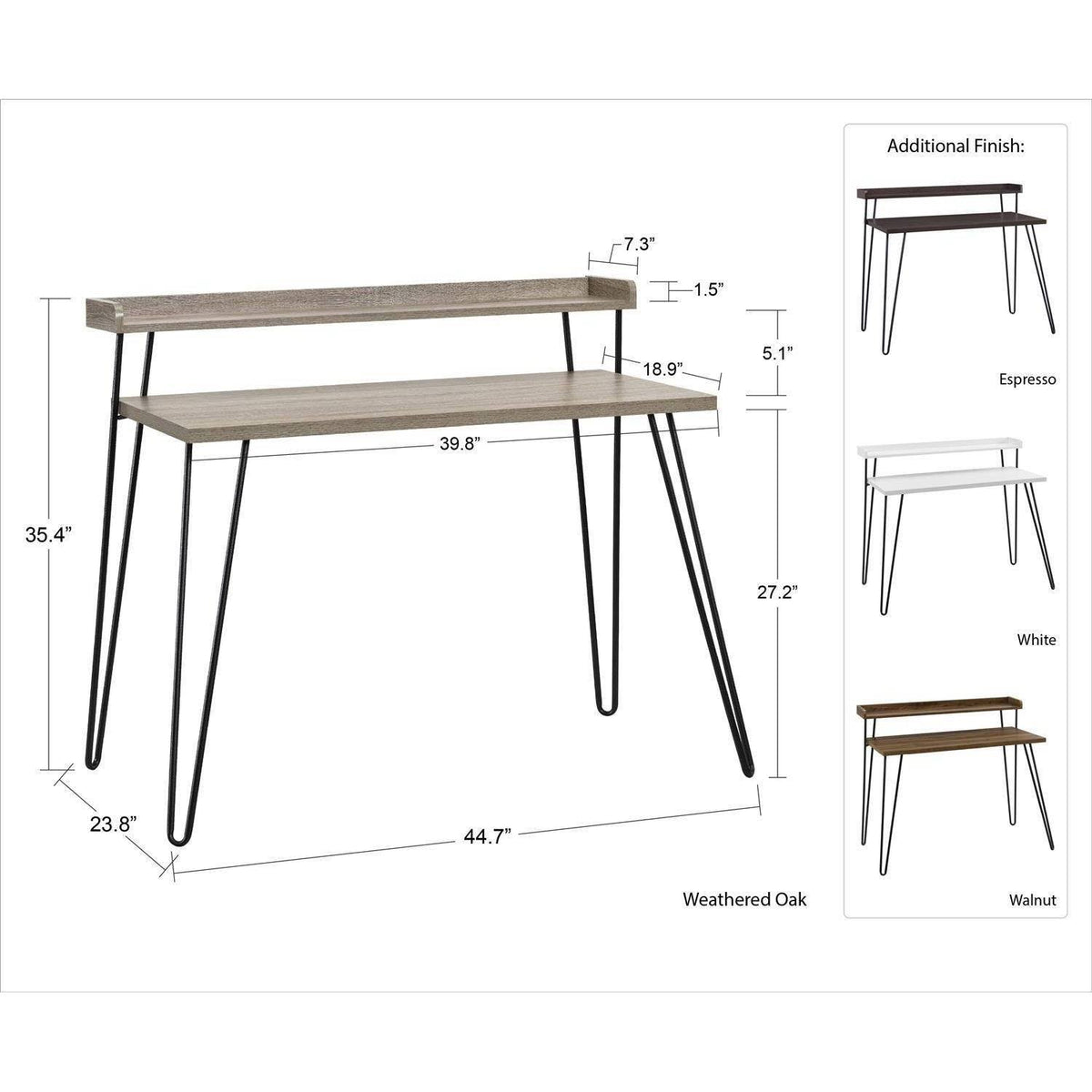 Retro Desk with Riser Sonoma Oak U9871