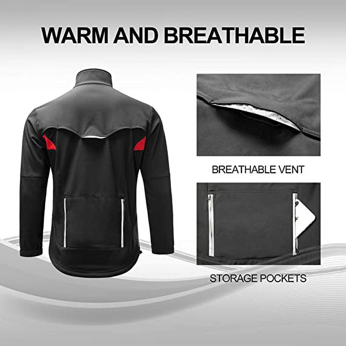 Thermal Fleece Windproof Cycling Jacket 4XL T322552
