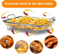 2pc Non-Stick Stainless Steel Air Fryer Basket Y581310