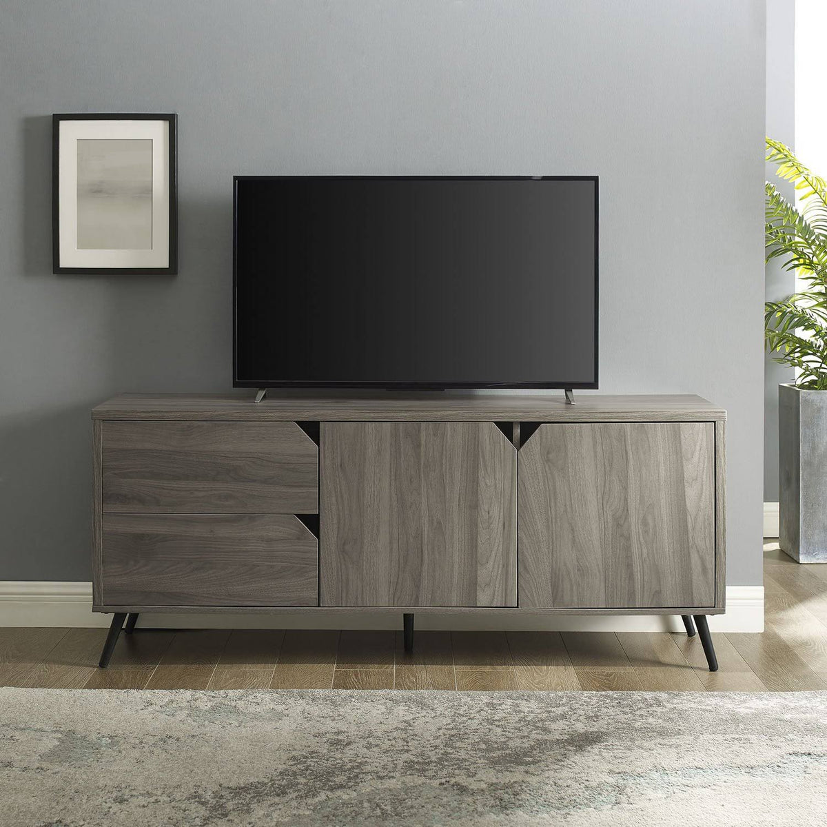 Mid-Century TV Console - Dark Walnut K569
