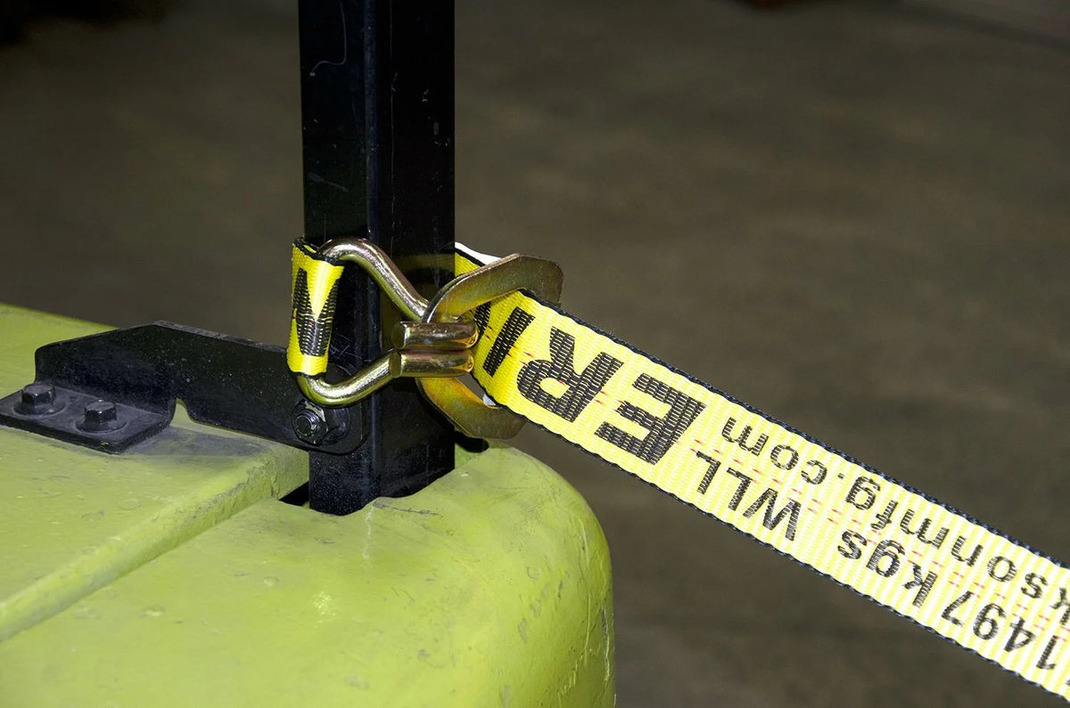 Yellow Ratchet Strap with Floating D-Ring X46643