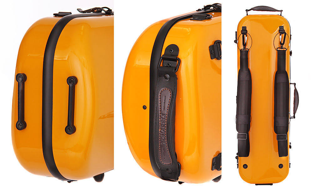 Oblong Fiberglass Violin Case Orange 4/4 K760