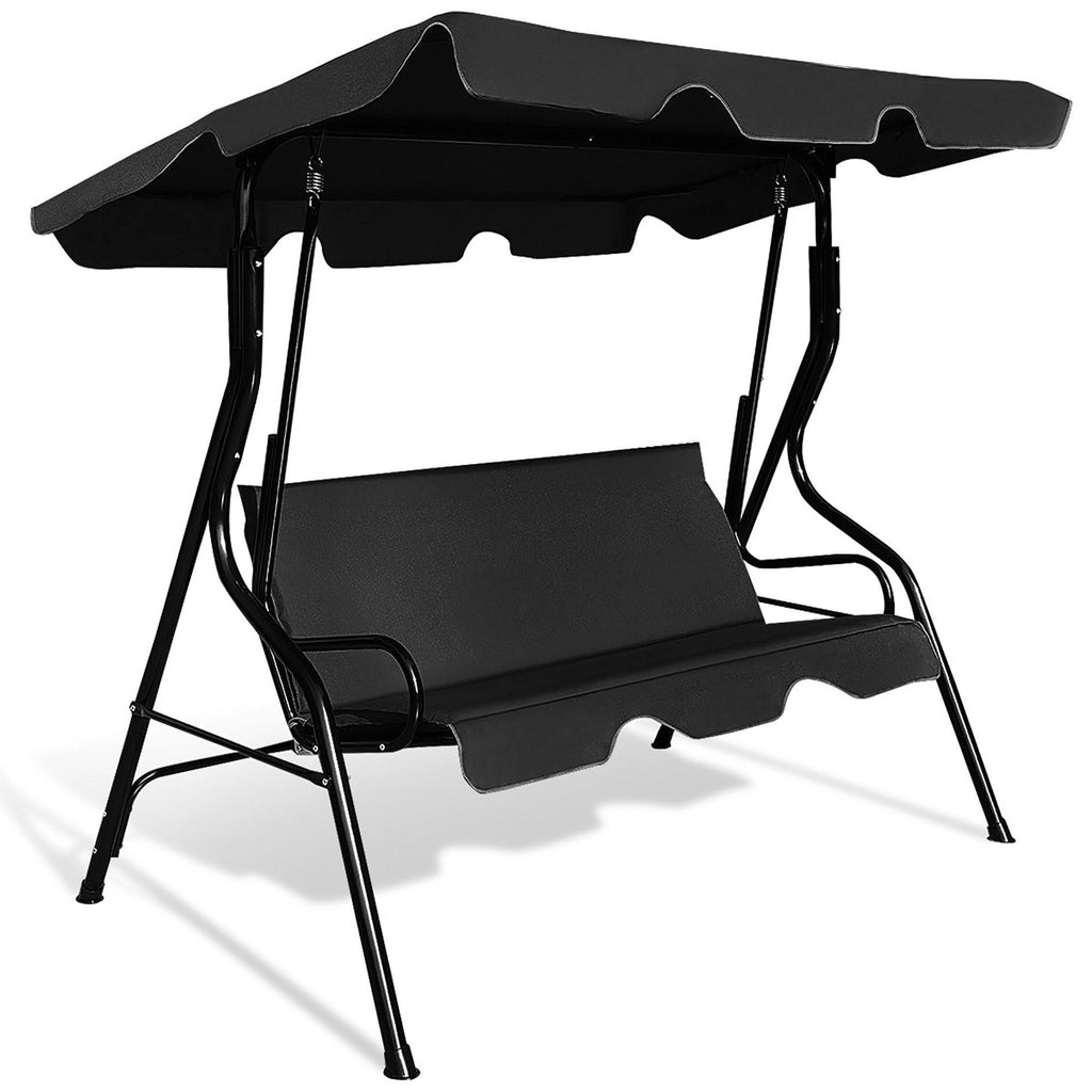 Black 3-Person Patio Swing with Canopy B305180
