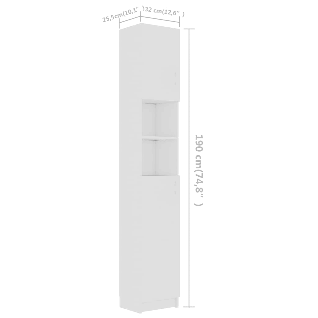 White and Sonoma Oak Bathroom Cabinet Chipboard R395770