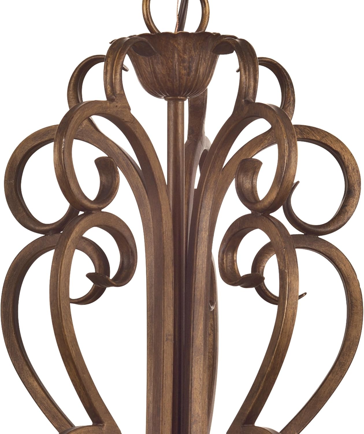 Five-Light Interior Chandelier, Ebony Gold Finish with Burnt Scavo Glass Y70025