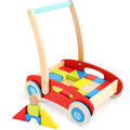 Wooden Baby Walker and Push Toy, Blocks and Roll Cart Pack of 2 Z9801