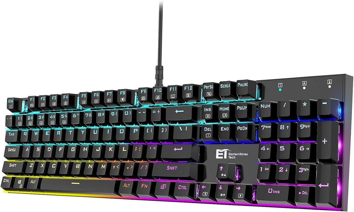 RGB Backlit 104 Keys Blue Switch Wired Mechanical Gaming Keyboard R8619