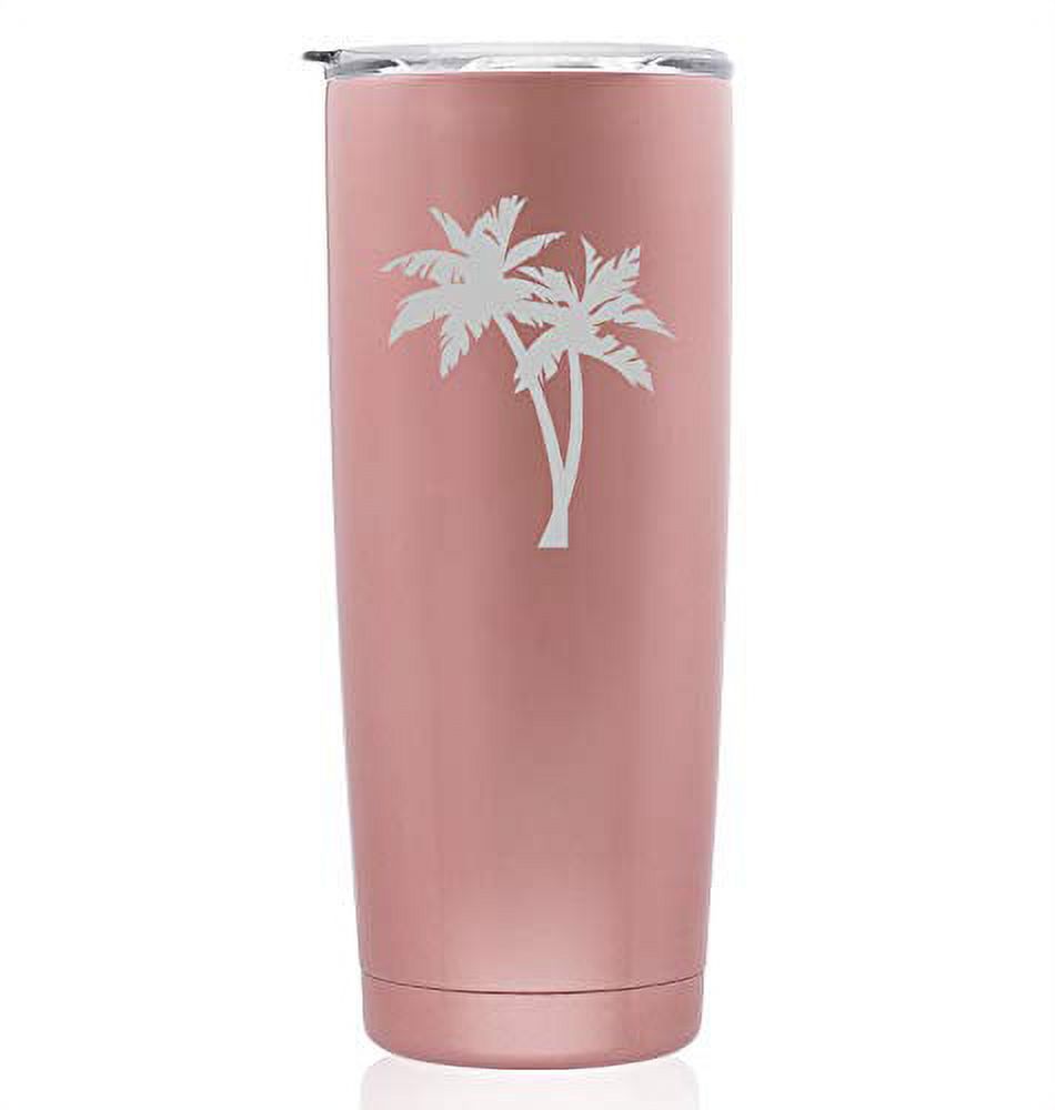 Rose Gold Double Wall Vacuum Insulated Stainless Steel Tumbler Travel Mug (Skinny 20 oz) Z3626