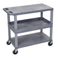 Gray 18x32 Cart with 2 Flat and 1 Tub Shelves E9547