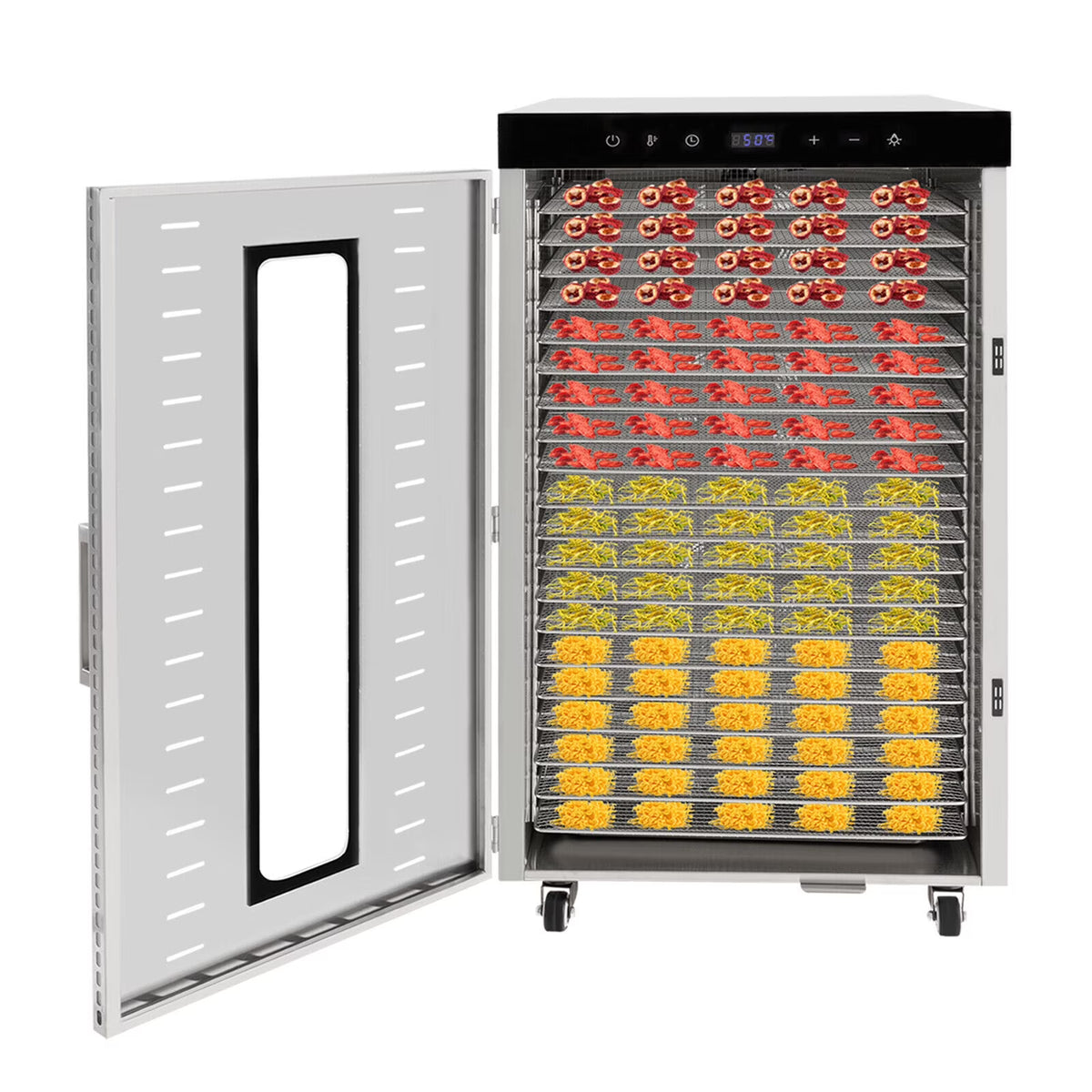 1700W Electric Food Dehydrator with Temperature Control 20 Stainless Steel Trays V663754