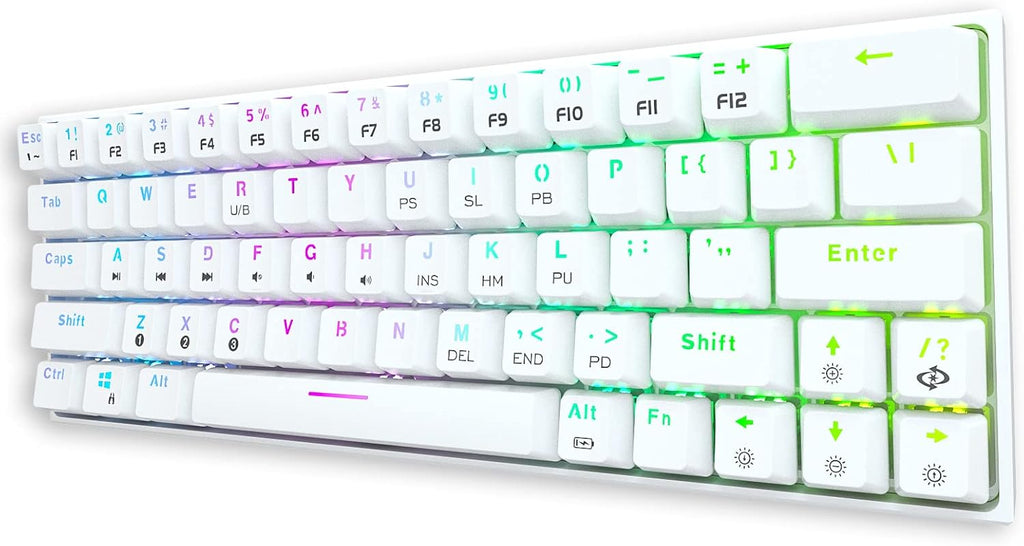 Wireless Wired 60% Mechanical Keyboard with Arrow Keys, True RGB Backlit E283