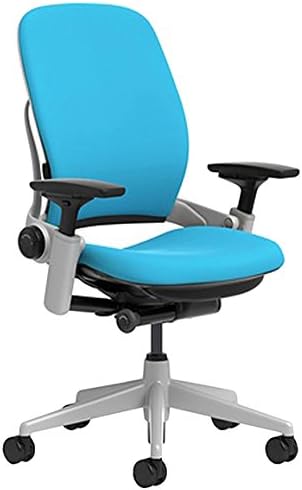 Black Steelcase Leap Chair with Platinum Base & Hard Floor Caster Y289366